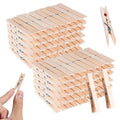 SenseYo 100 Pcs 1.9 Inch Wooden Clothes Pins Heavy Duty Natural Wood Clips Clothespins with Rust Resistant Spring for Hanging Pictures Chip Bags DIY Crafts Photos Drying Laundry Classroom Decoration