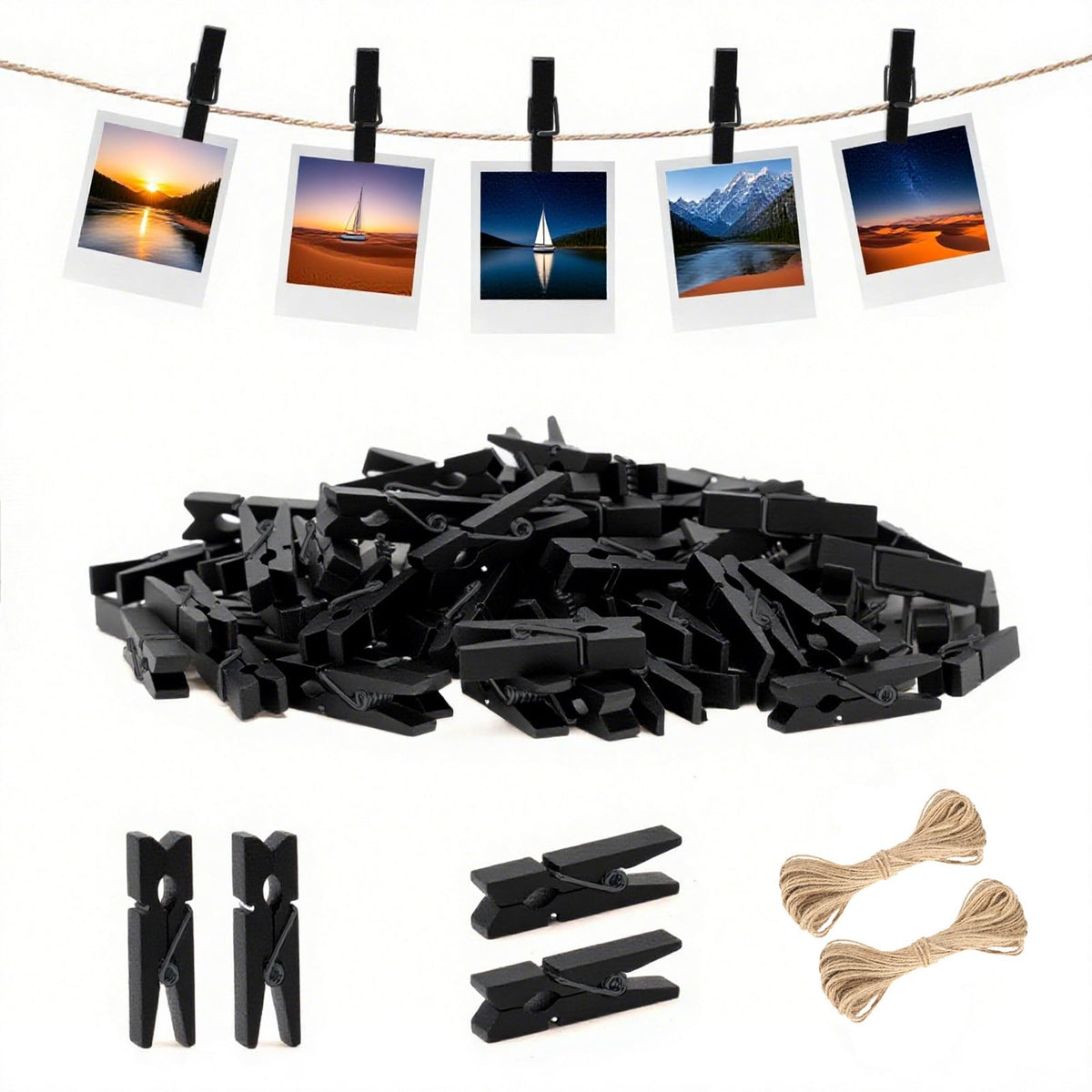 jijAcraft 1.4 Inch Mini Clothes Pins - 100Pcs Wooden Clothespins for Photo