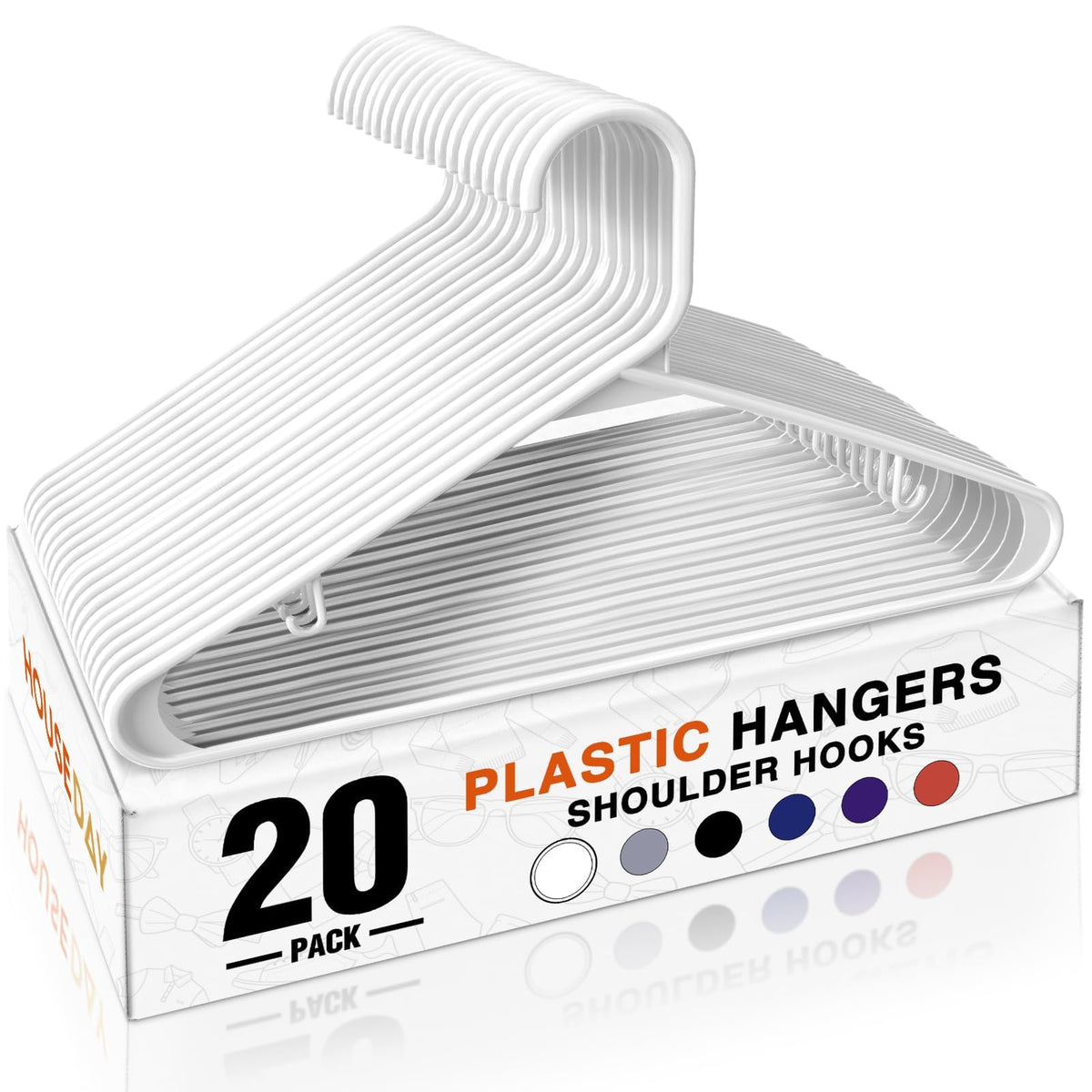 HOUSE DAY Black Plastic Hangers 60 Pack, Slim Space-Saving Clothes Hangers