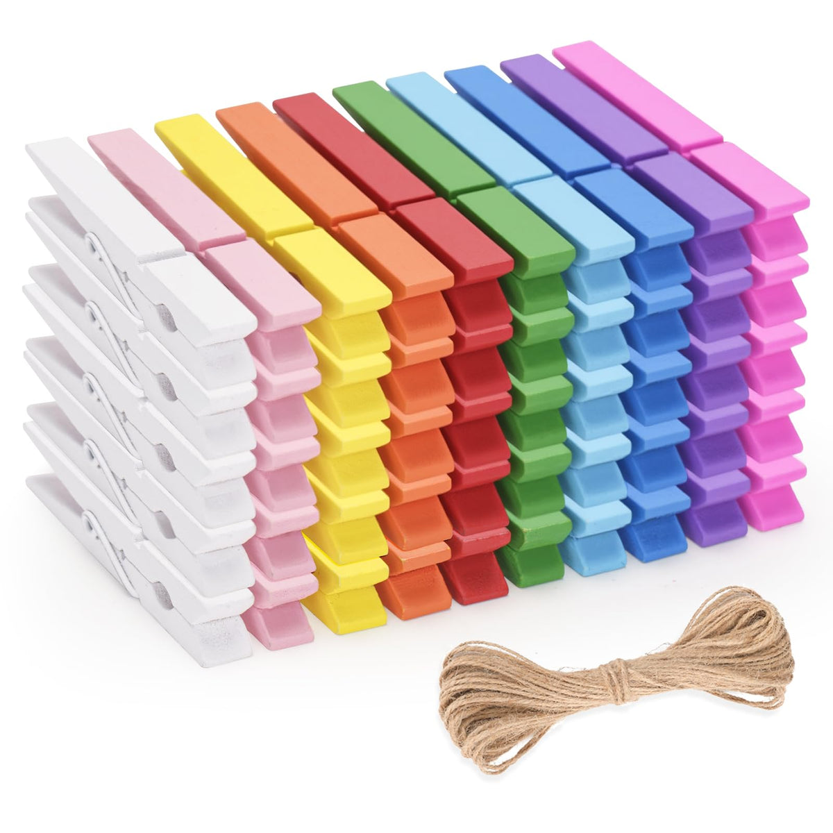 jijAcraft 1.4 Inch Mini Clothes Pins - 100Pcs Wooden Clothespins for Photo