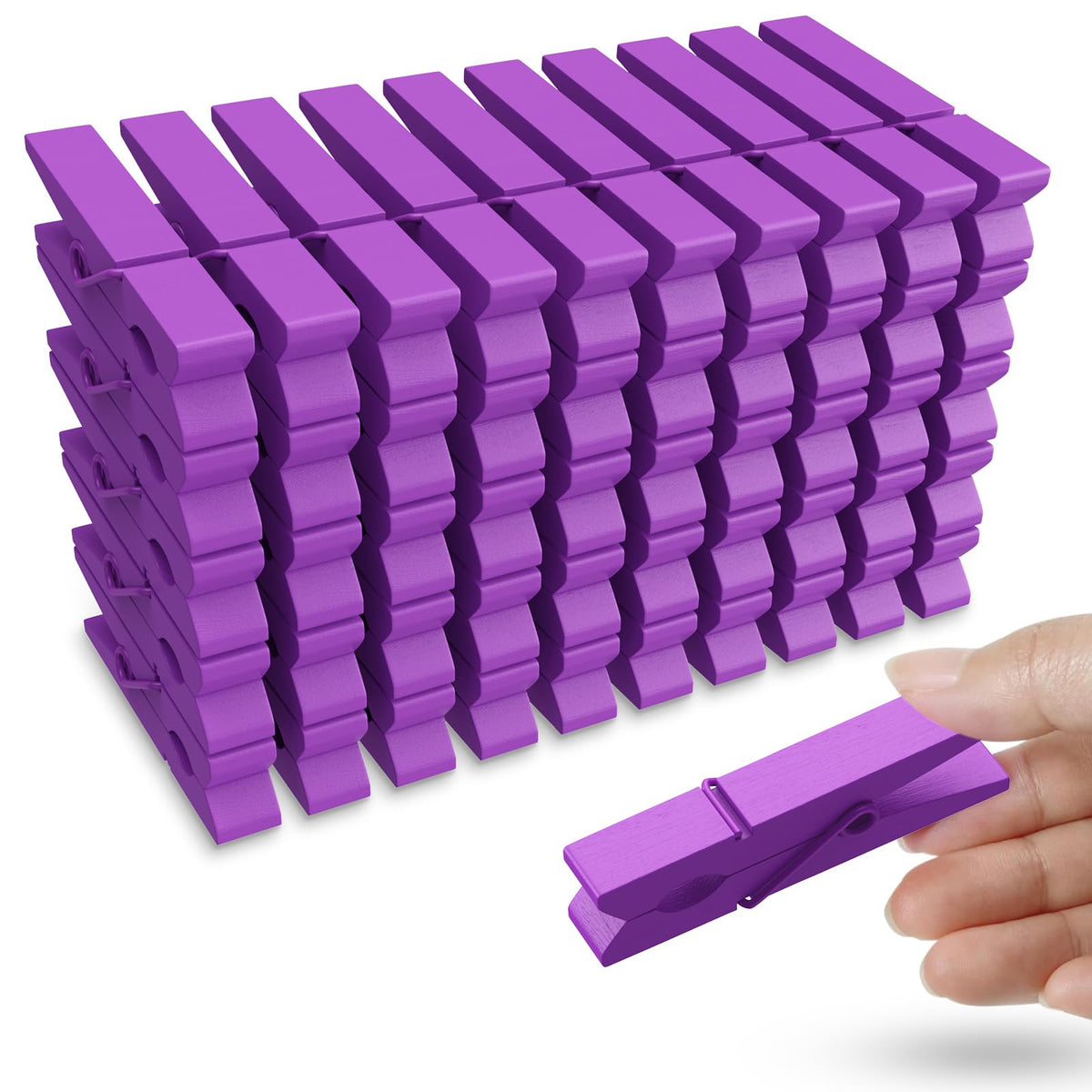 50PCS Colored Wooden Clothespins 2.9 Inch Color Clothes Pins for Pictures