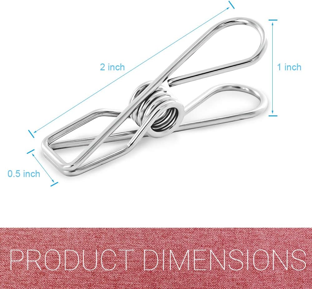 40 Pack Stainless Steel Clothes Pins, Multi-Purpose Metal Wire Utility Clips