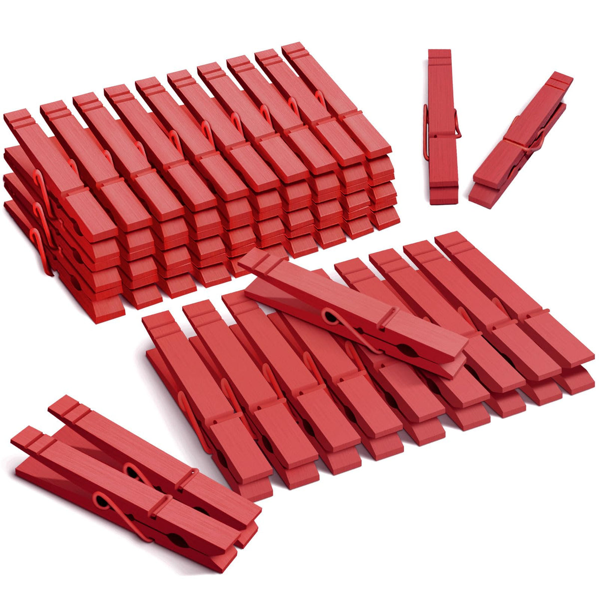 3.5 Inch 50 Pack Colored Wooden Clothespins for Classroom, Craft, Hanging Clothes, Rust Resistant