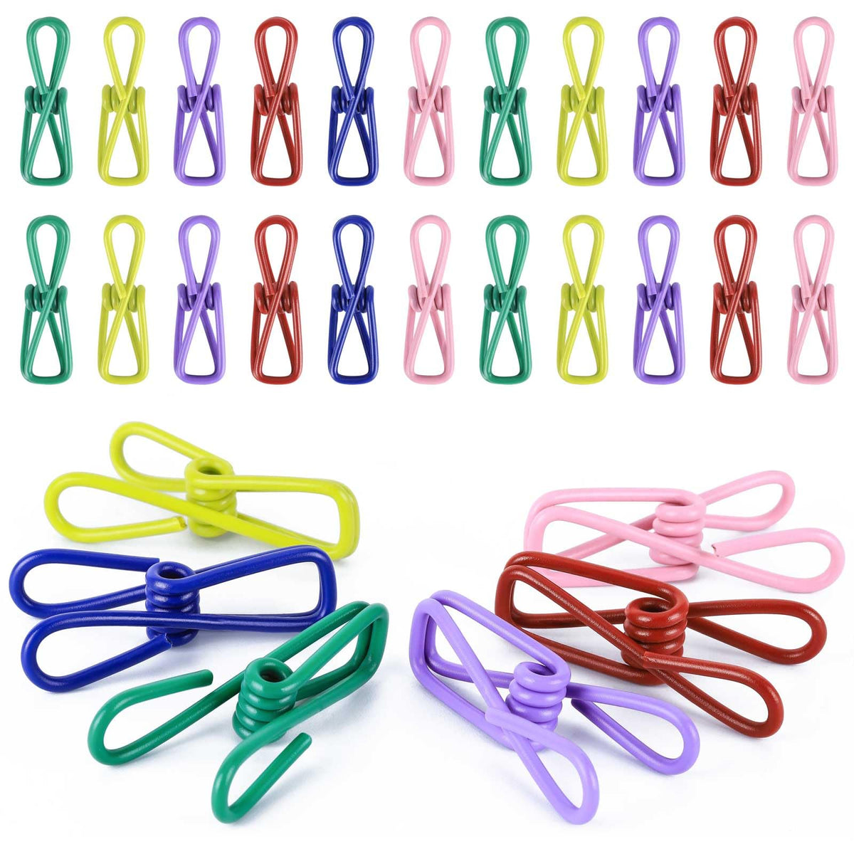 50Pcs Colored Clothes Pins Wooden Clips for Hanging, 2.9inch Clothespins Wood Cheer Pins Decoration for Crafts - 10 Colors