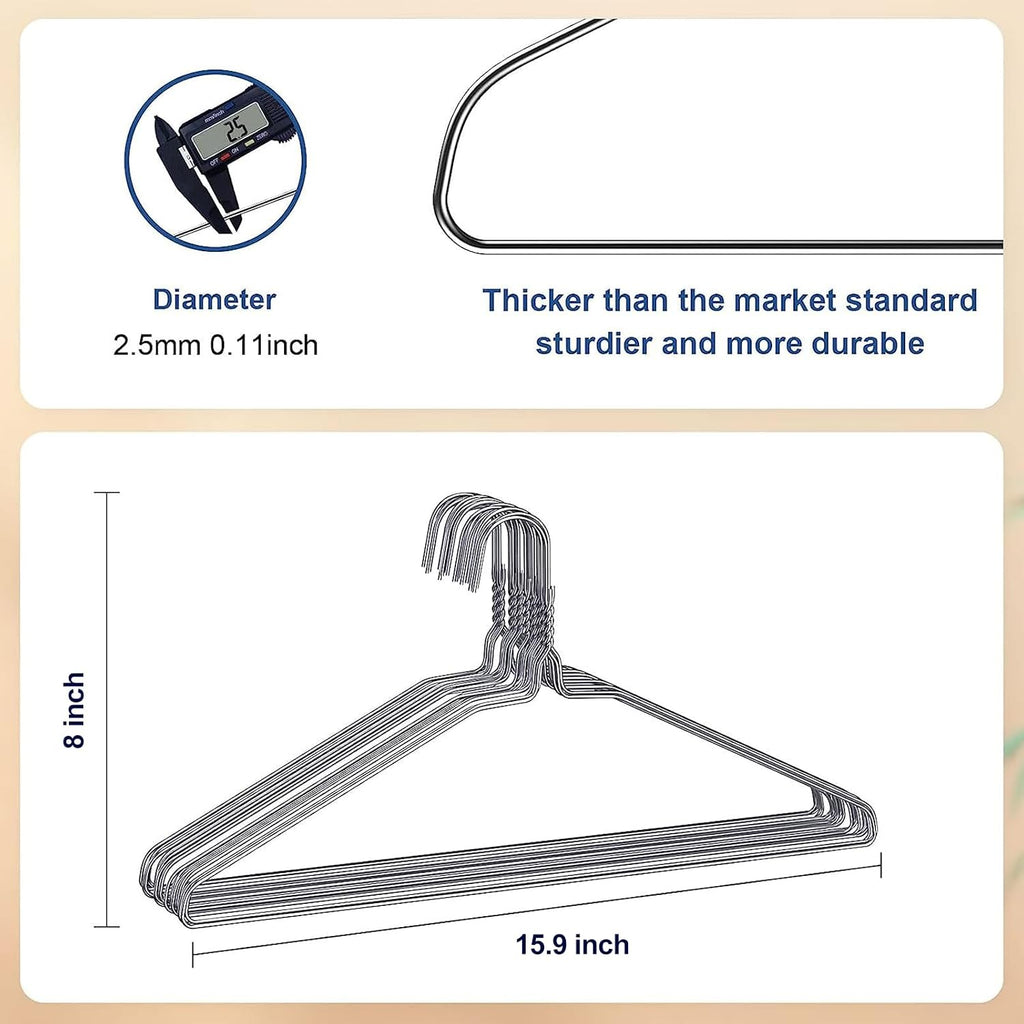 SPECILITE Wire Metal Clothes Hangers Bulk 100 Pack, Ultra Thin, Silver