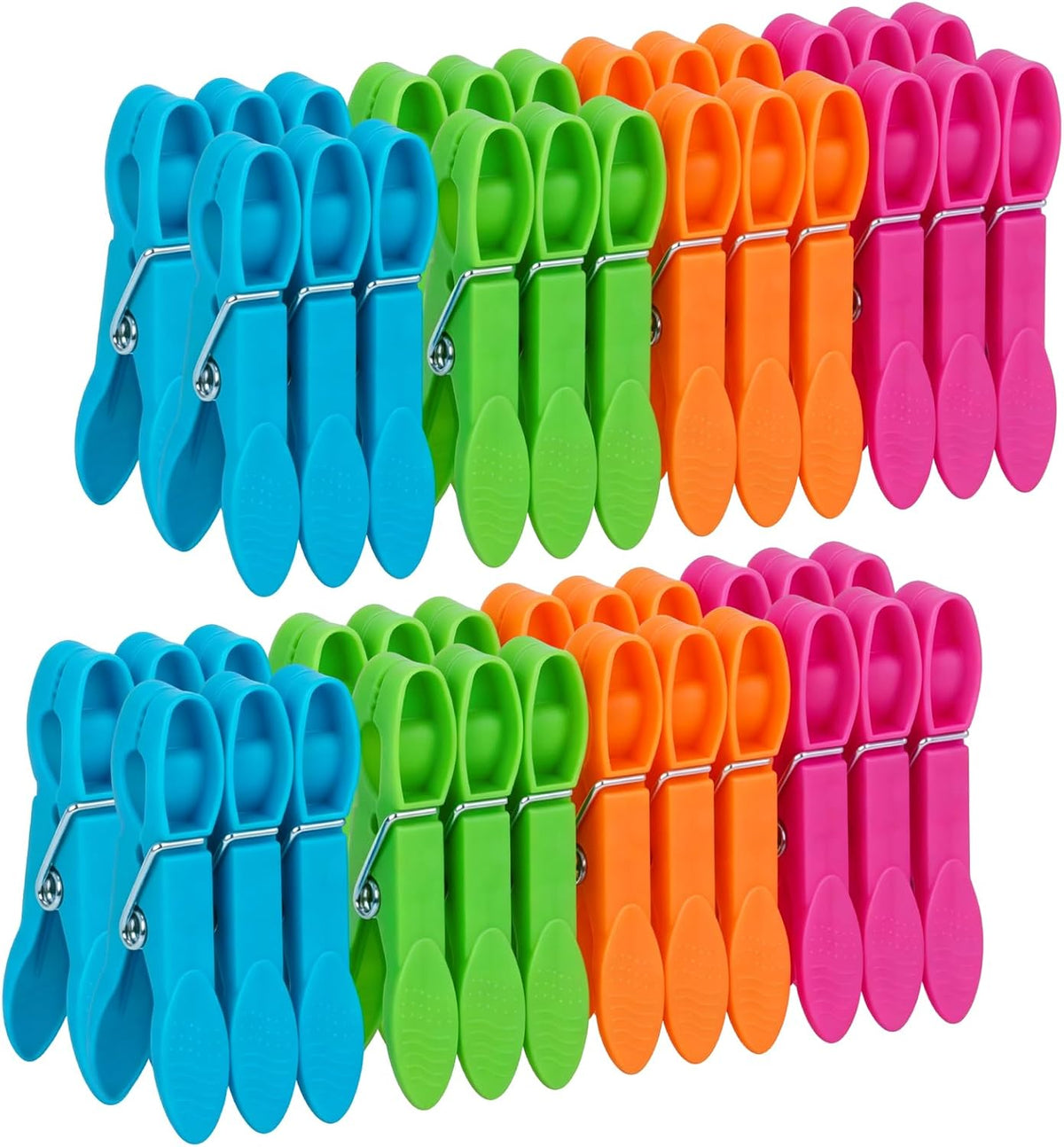 48 PCS Clothes Pins, Colored Clothespins for Clamping Tighter, Plastic Clothes Pins Heavy Duty Outdoor, Non-Slip Clips for Hanging Clothes, Socks, Towels, Crafts and Food Sealing
