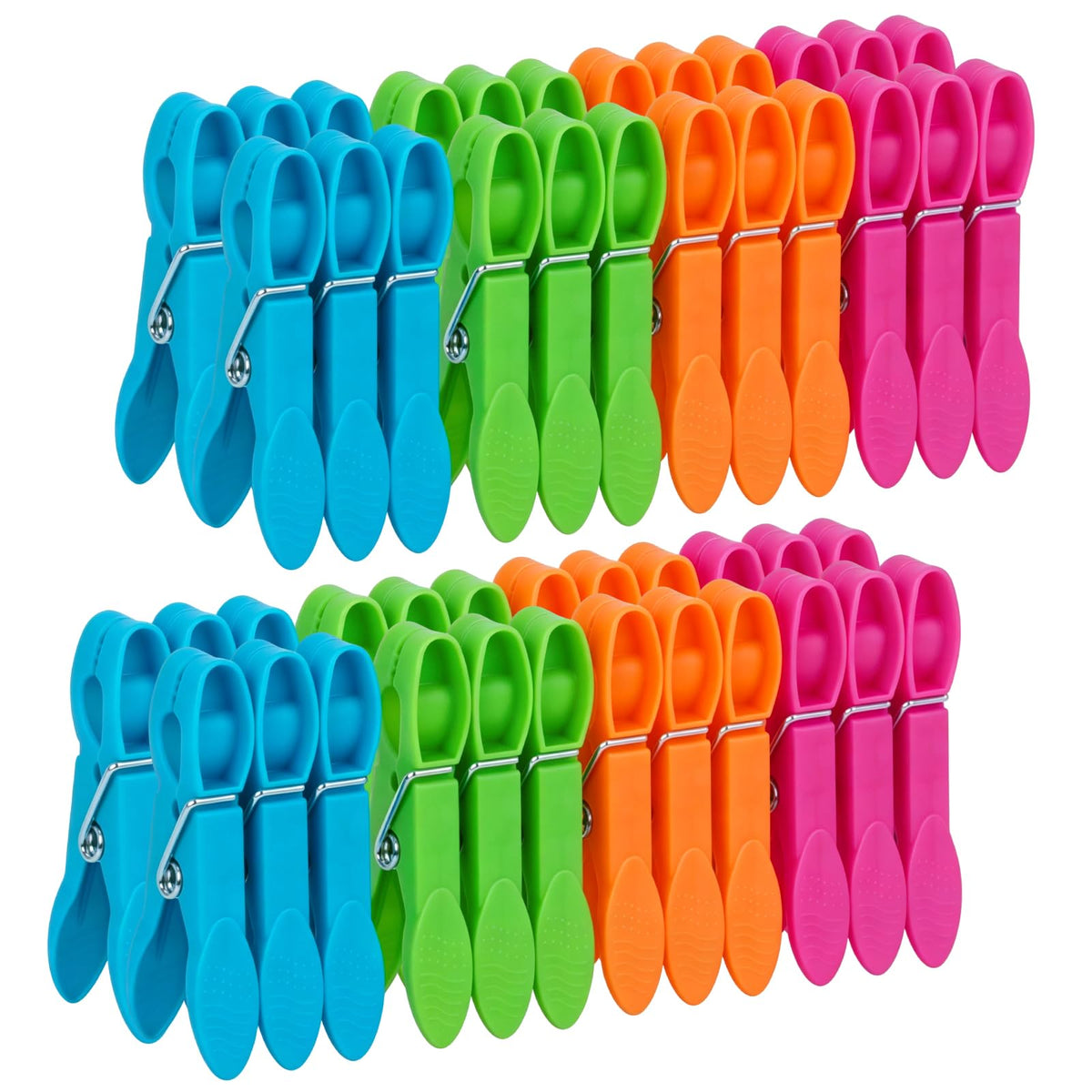 48 PCS Clothes Pins, Colored Clothespins for Clamping Tighter, Plastic Clothes Pins Heavy Duty Outdoor, Non-Slip Clips for Hanging Clothes, Socks, Towels, Crafts and Food Sealing