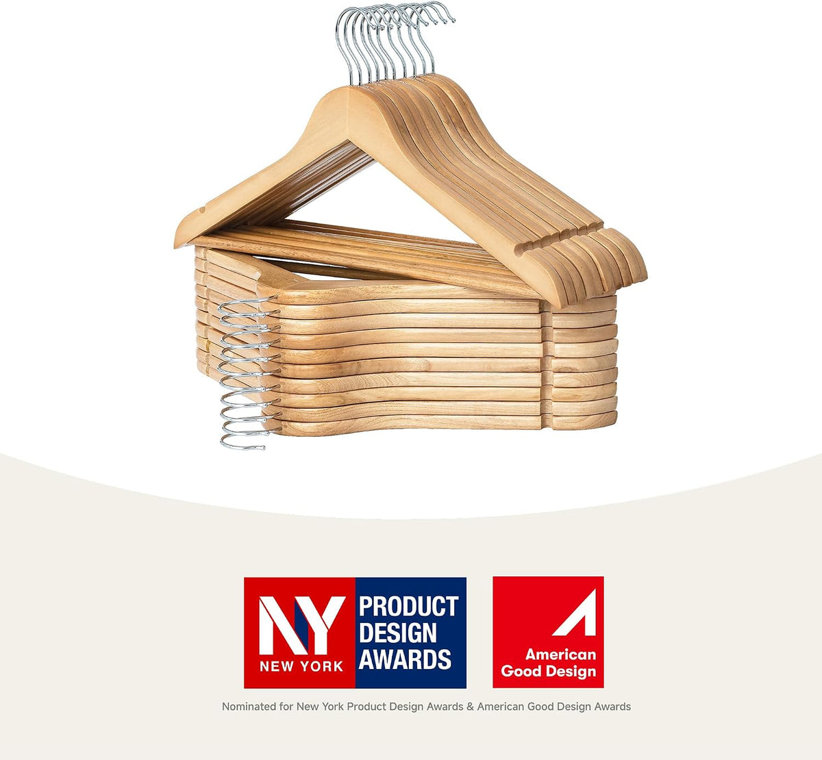 StorageWorks Wooden Coat Hangers, 20 Pack Wood Clothes Hanger for Closet