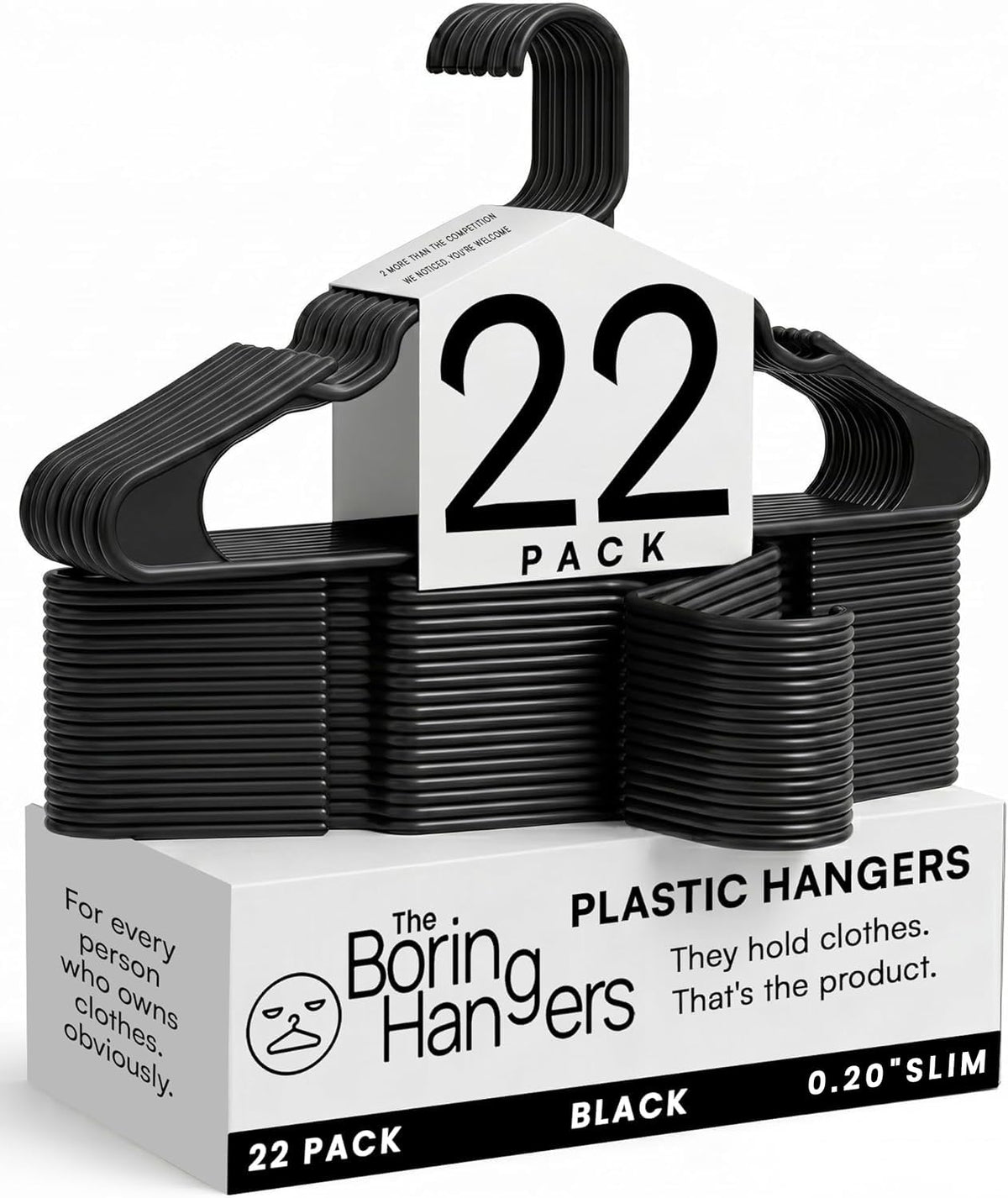 White Plastic Hangers 55 Pack - 10 lb Heavy Duty Plastic Clothes Hangers for Closet - 0.20" Thin, Slim & Space Saving White Coat Hangers for Shirts, Dresses, Jackets, Pants