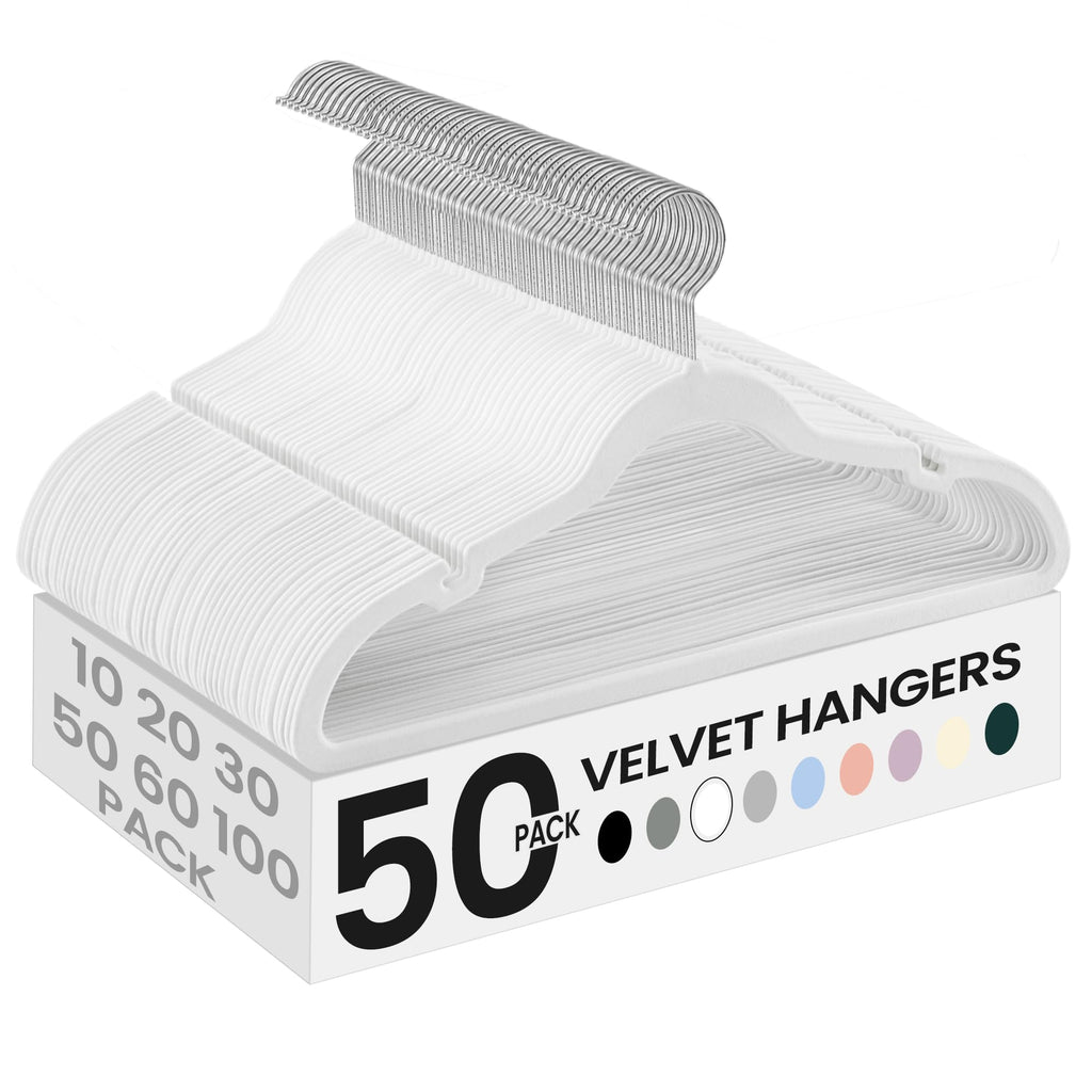 SONGMICS Velvet Hangers 50 Pack, Non-Slip Clothes Hangers, Space-Saving
