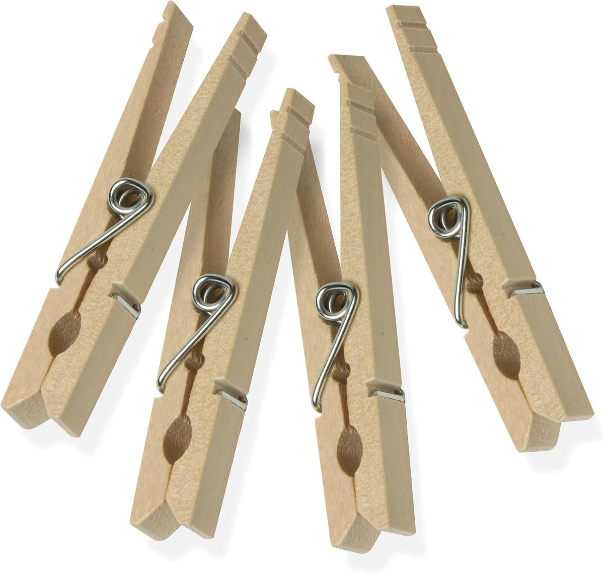 Honey-Can-Do Wooden Clothespins – Heavy-Duty Laundry & Clothes Wood for Crafts, Natural Wood with Strong Grip Pins, Ideal for Drying & Home Organization, 100 per Pack
