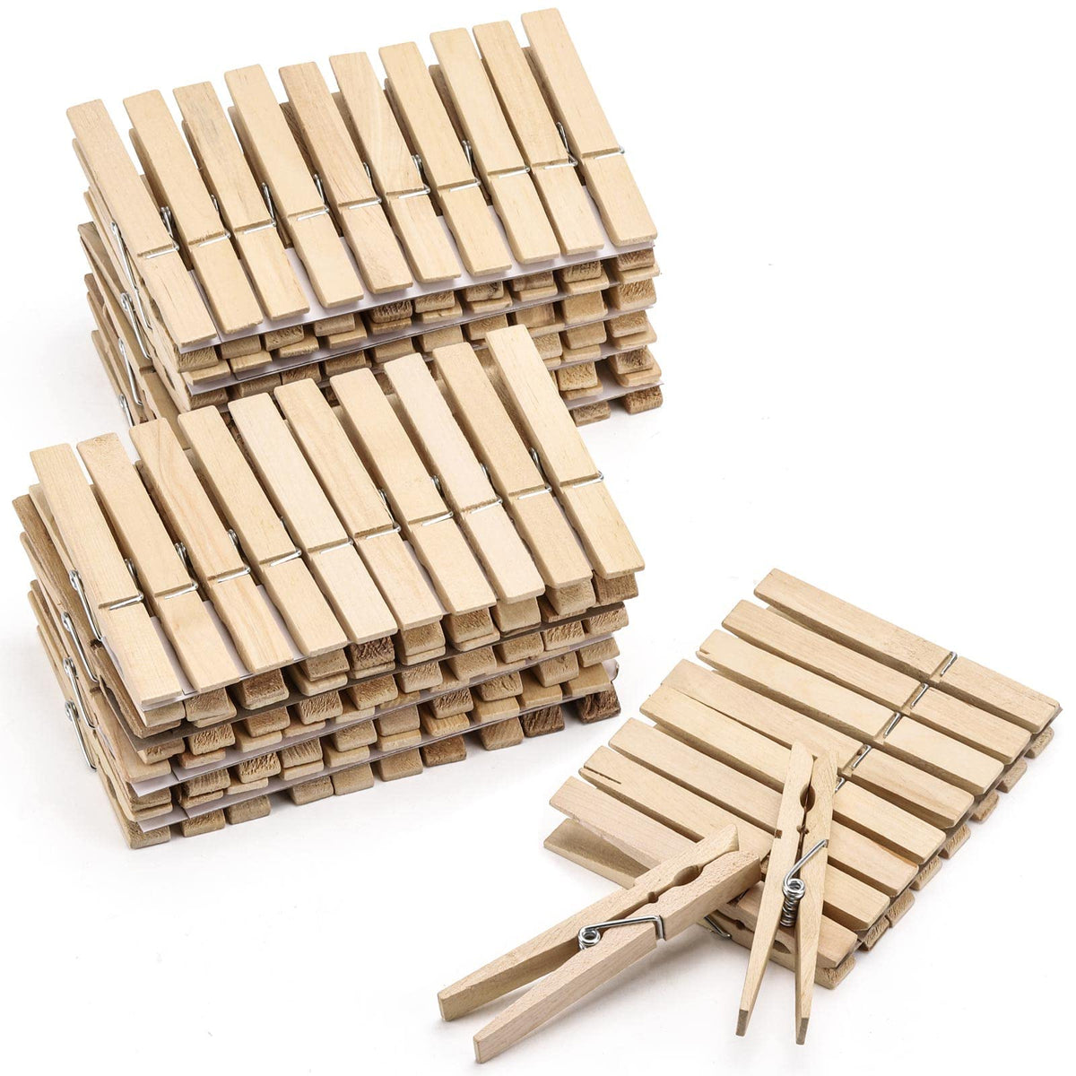 100pcs Clothes Pins Wooden Clothespins 3inch Heavy Duty Wood Clips for Hanging Clothes Pictures Outdoor