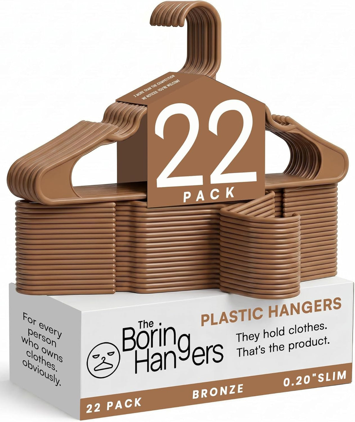 White Plastic Hangers 55 Pack - 10 lb Heavy Duty Plastic Clothes Hangers for Closet - 0.20" Thin, Slim & Space Saving White Coat Hangers for Shirts, Dresses, Jackets, Pants