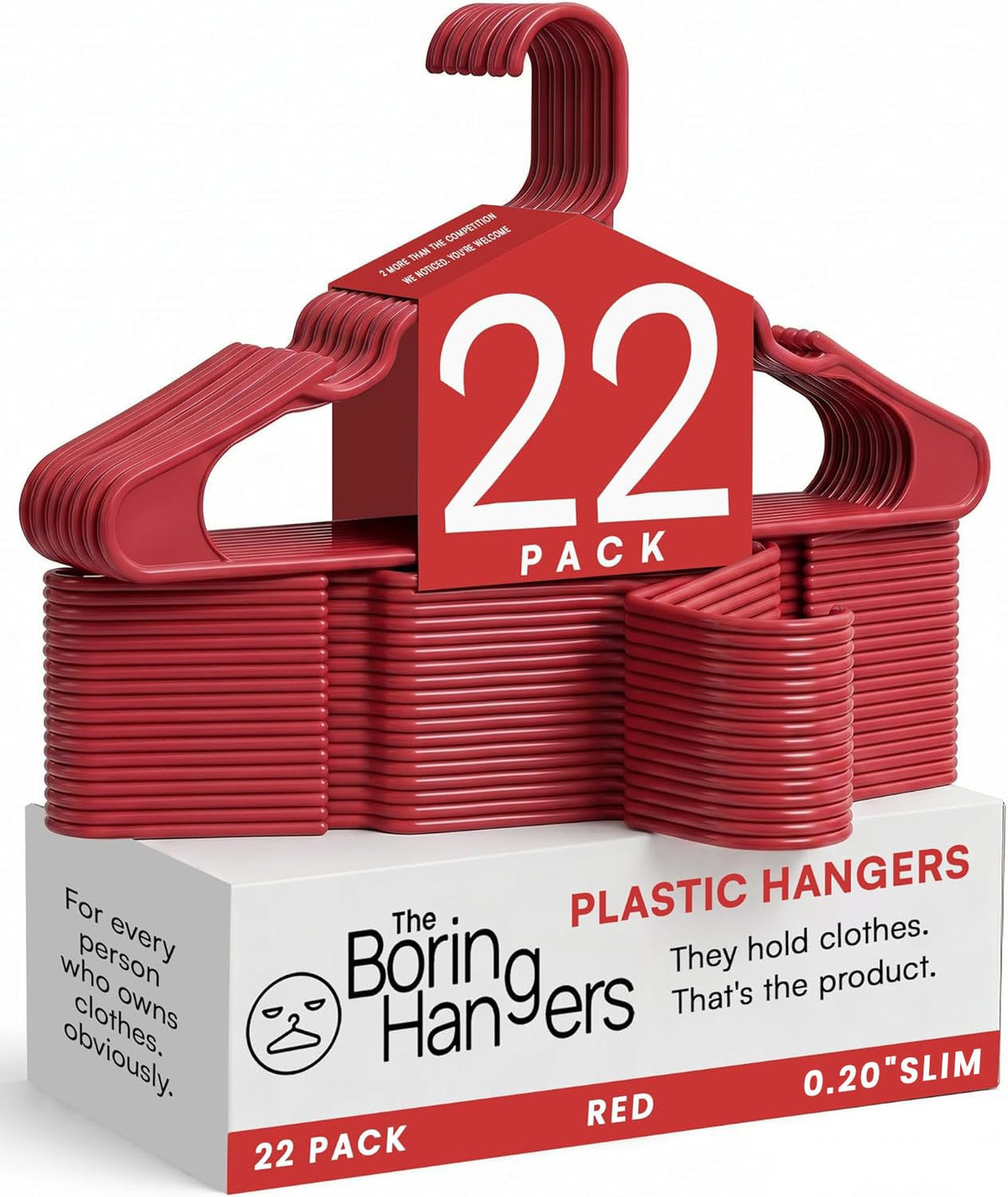 White Plastic Hangers 55 Pack - 10 lb Heavy Duty Plastic Clothes Hangers for Closet - 0.20" Thin, Slim & Space Saving White Coat Hangers for Shirts, Dresses, Jackets, Pants