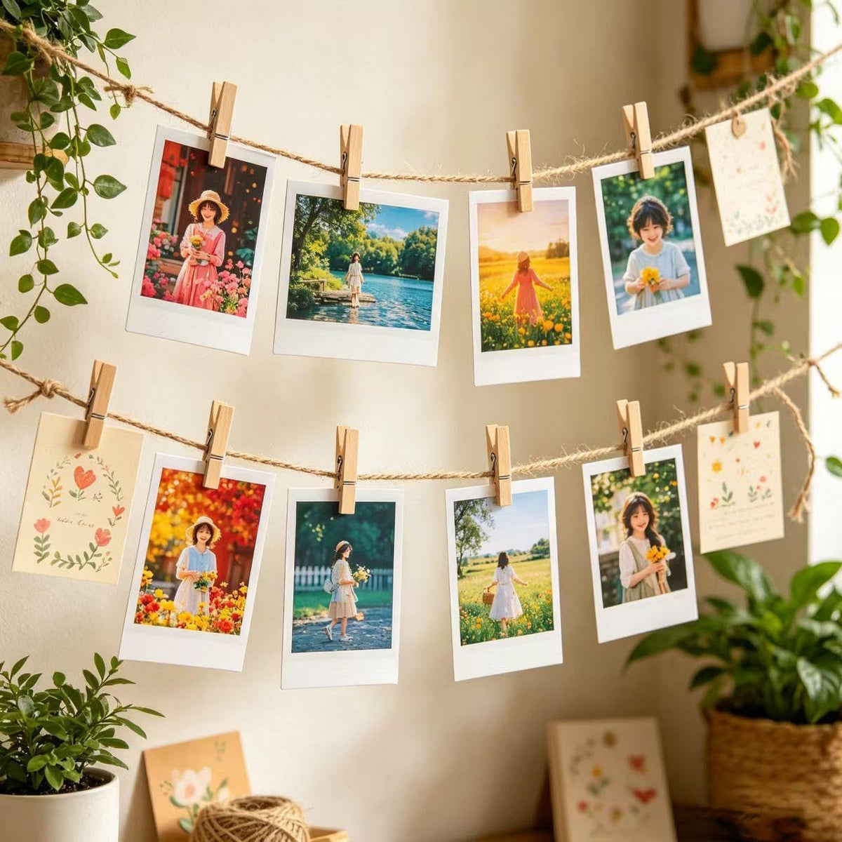 300PCS 2.9-inch Wooden clothespins, Large Wooden clothespins, Decorative Clips, Strong Grip, Multi-Purpose Clips, Suitable for Crafts, Hanging Clothes, and Hanging Pictures