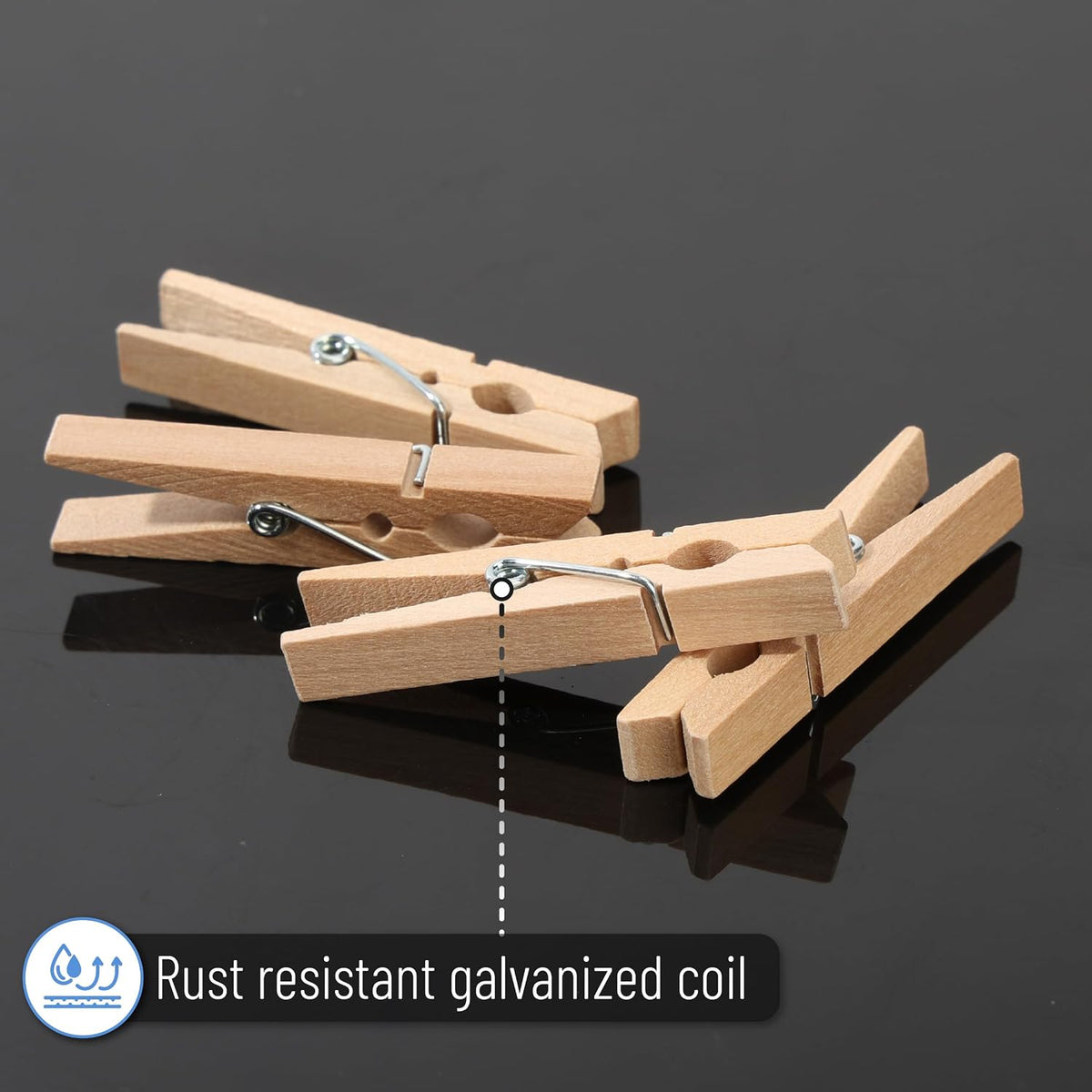 Mr. Pen- Wooden Clothes Pins, Natural Wood, 100 Pack, 1.9 Inch | Rust Resistant for Classroom, Crafts