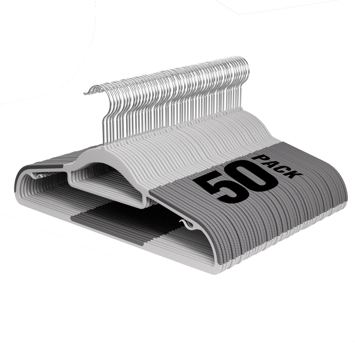 Plastic Hangers 50 Pack, 16.5" Non-Slip Clothes Hangers Heavy Duty