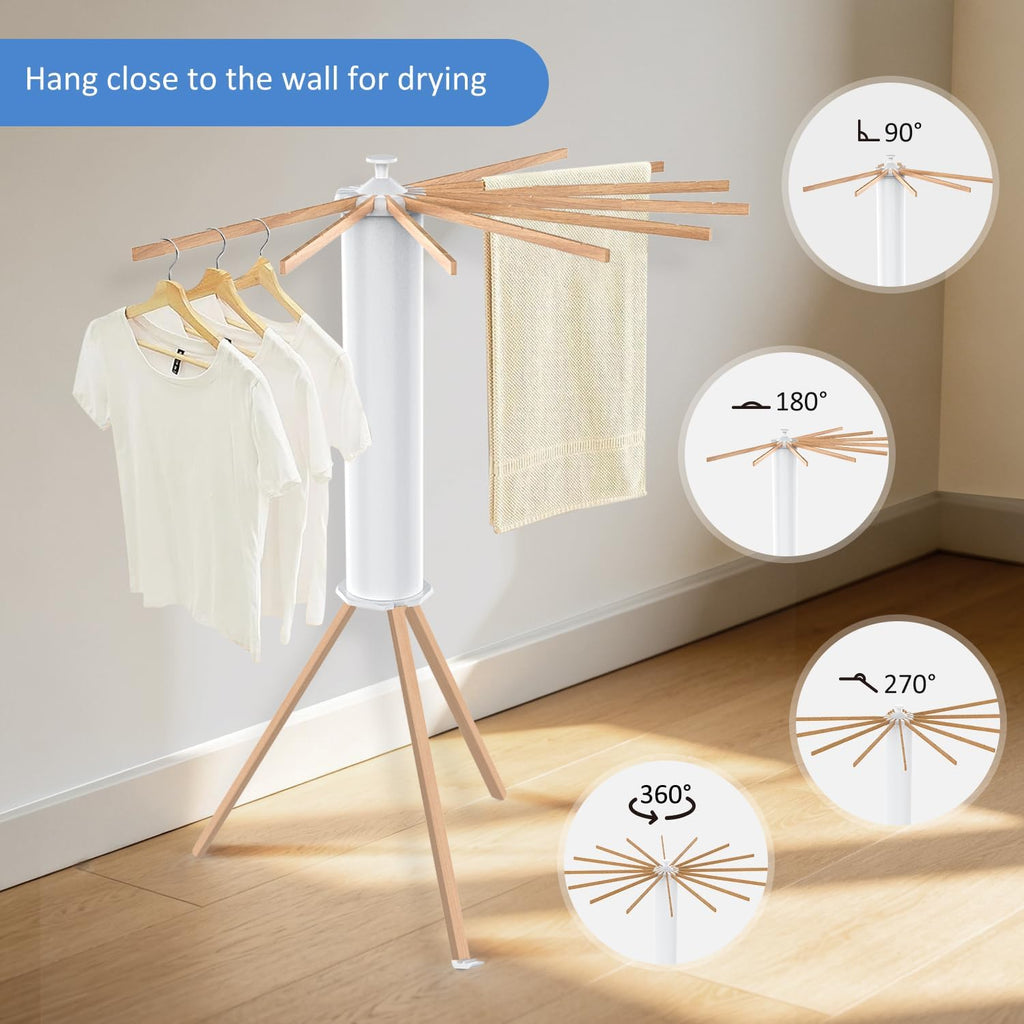 Tripod Foldable Clothes Rack,Garment Rack Portable with Collapsible Design