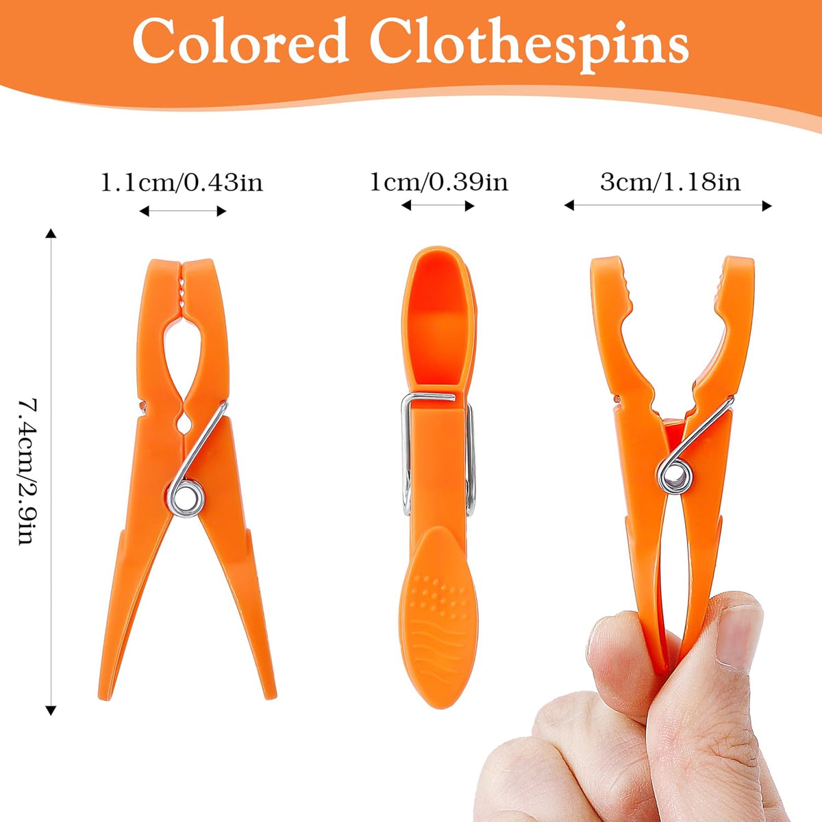 Senbowe 48 Pack Colorful Plastic Clothespins,Heavy Duty Clothes Pins Clips with Springs,Non-Slip Clips for Hanging Clothes,Towels,Crafts,Picture Clips Food Package Clips,Air-Drying Clothing Pin Set