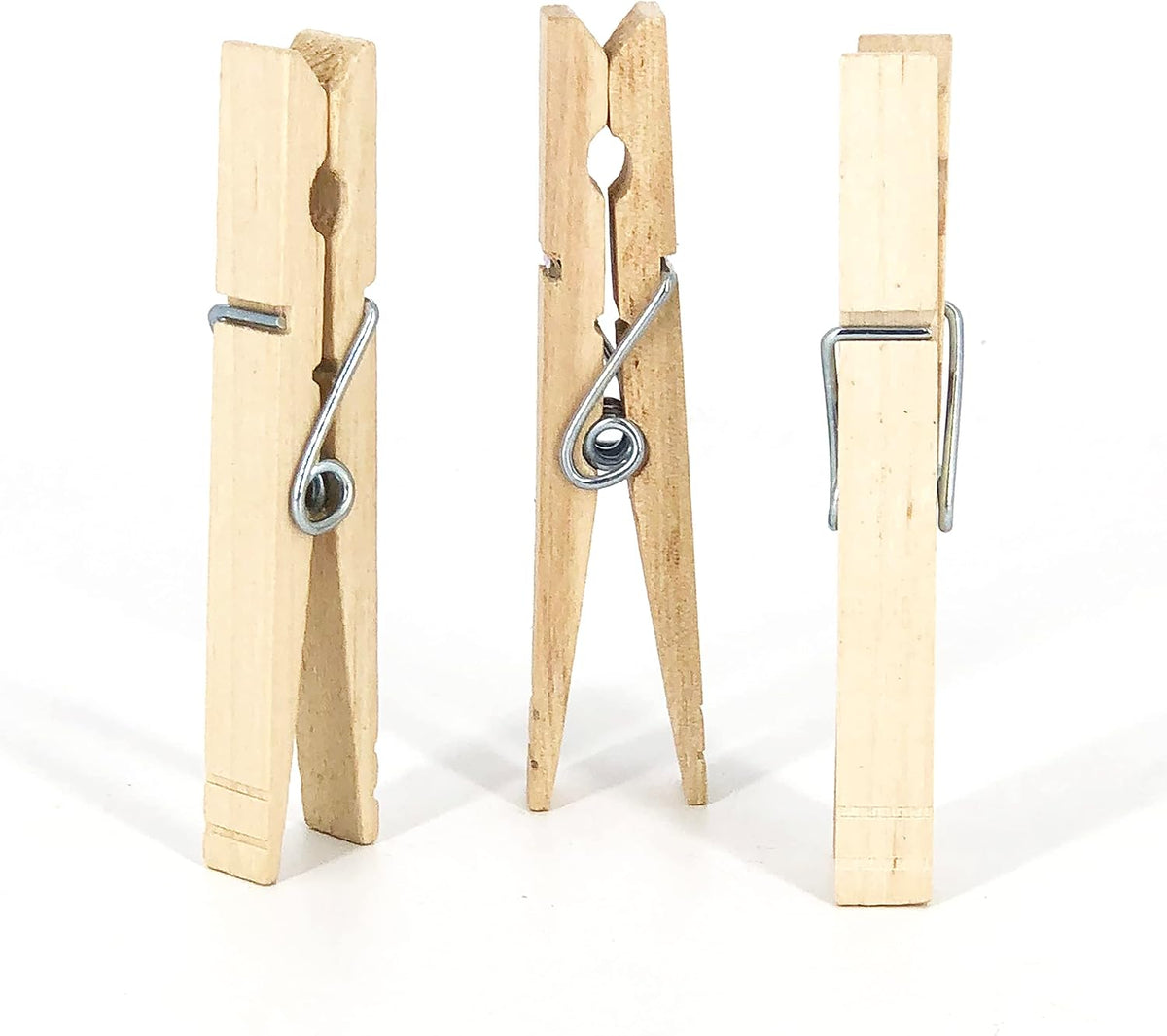 Clorox Wood Clothespins with Spring – Value Pack Set of 50 | Rust Resistant, Heavy-Duty Coil, Non-Slip Grip for Line Drying Laundry, Chip Clips, Crafts, 50 Pack