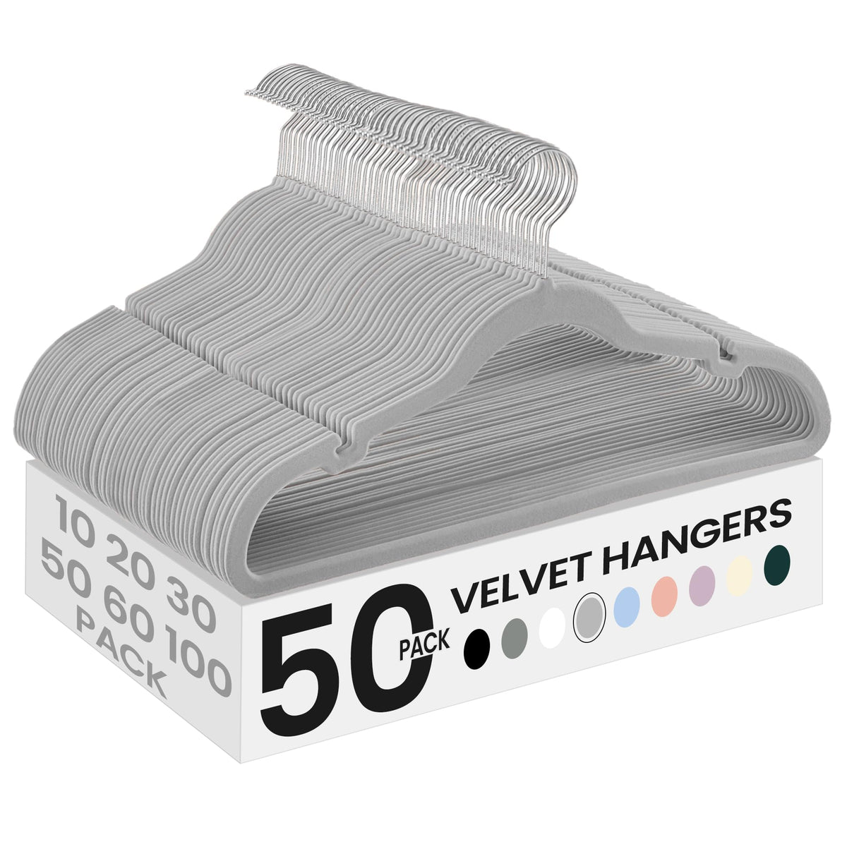 SONGMICS Velvet Hangers 50 Pack, Non-Slip Clothes Hangers, Space-Saving
