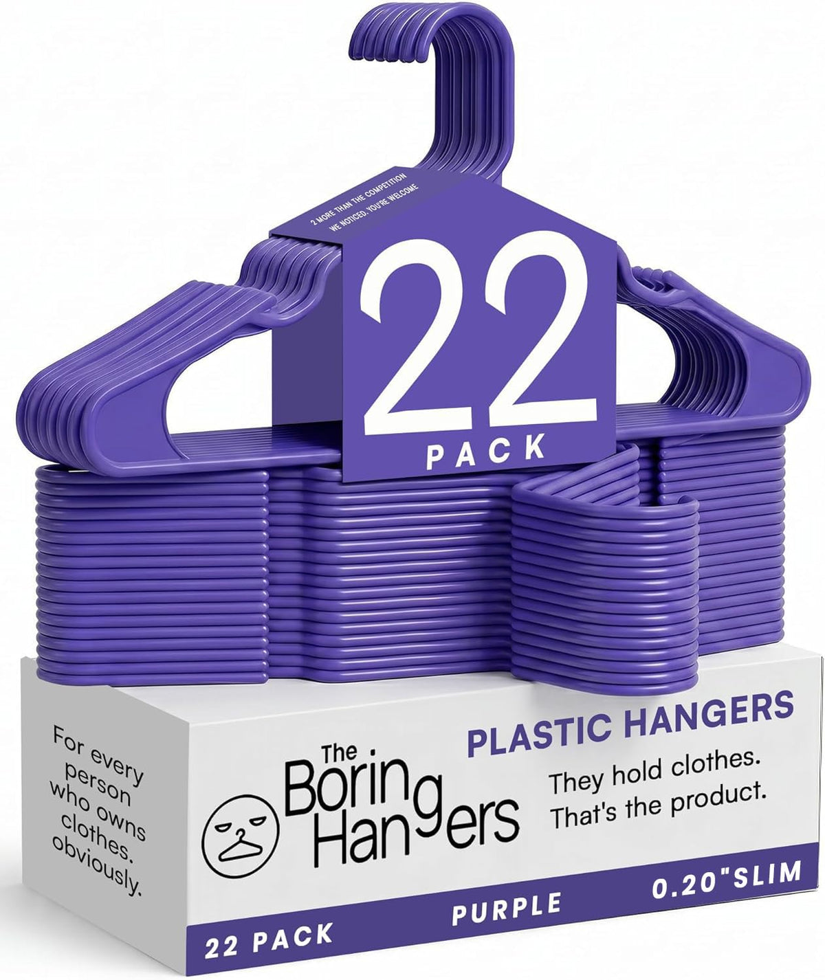 White Plastic Hangers 55 Pack - 10 lb Heavy Duty Plastic Clothes Hangers for Closet - 0.20" Thin, Slim & Space Saving White Coat Hangers for Shirts, Dresses, Jackets, Pants