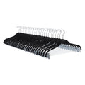 Amazon Basics Velvet Non-Slip Skirt Clothes Hangers with Clips, 360 Degree Rotatable Hook, Organize Pants and Skirts, Black/Silver, 24-Pack
