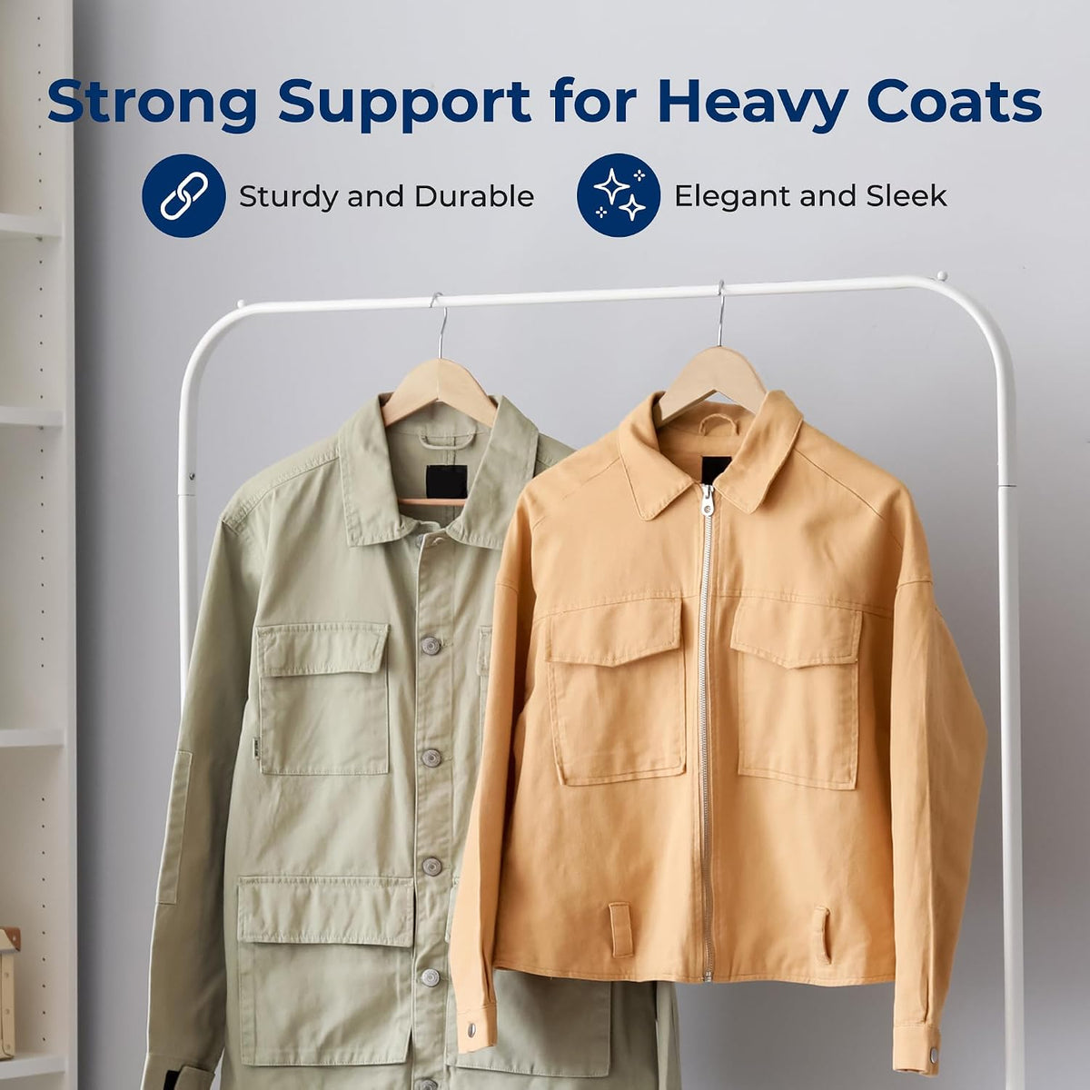 SereneLife 20 Pack Wooden Coat Hangers – Durable Suit Hangers with 360° Swivel Hook & Notches – Slim Design for Shirts, Jackets, Dresses, and More