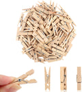 100Pcs Mini Wooden Clothespins, 1.4in Small Clothes pins with Storage Bag