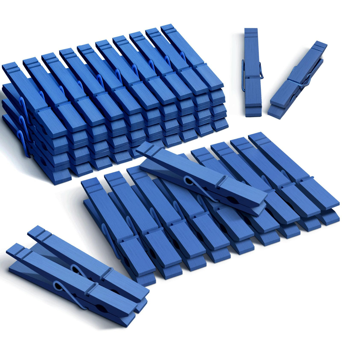 3.5 Inch 50 Pack Colored Wooden Clothespins for Classroom, Craft, Hanging Clothes, Rust Resistant