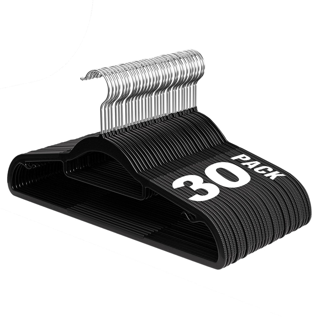 Plastic Hangers 50 Pack, 16.5" Non-Slip Clothes Hangers Heavy Duty