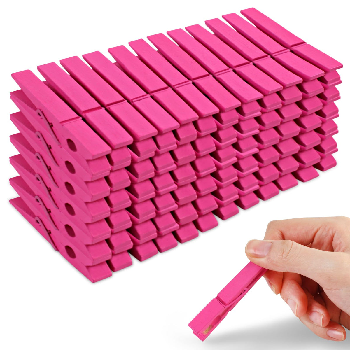Phinus 72 Pcs Wooden Clothes Pins, 2.9 Inch Clothes Pins for Hanging Clothes, Pictures, Photos, Classroom, Crafts, Decoration, Colorful Clothespins Heavy Duty(Pastel Color)