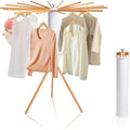 ZOFGENOW Clothes Drying Rack, Rotary Foldable Stand with 16 Arms, White