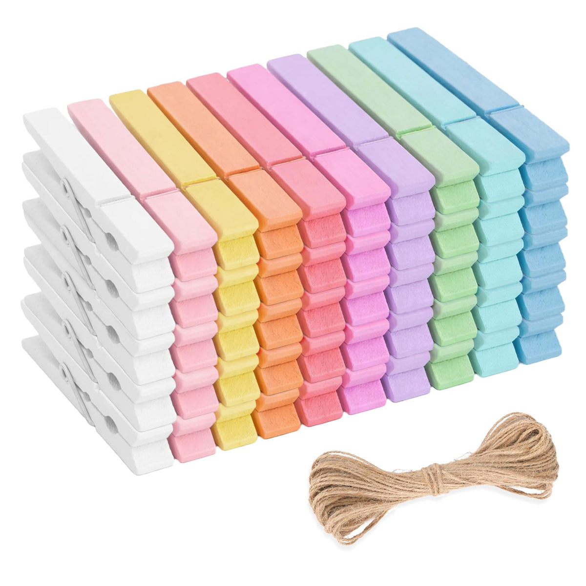 jijAcraft 1.4 Inch Mini Clothes Pins - 100Pcs Wooden Clothespins for Photo