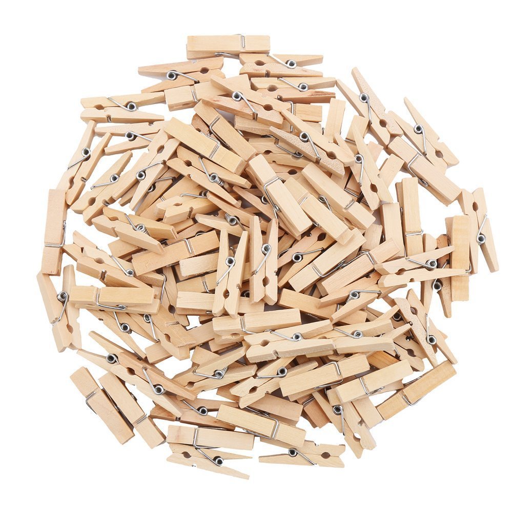 DECORA 3.5cm/1.38in Colorful Painted Wood Clothespin 100 Pieces for Photo Clips Scrap Booking Crafts Gift Wrapping