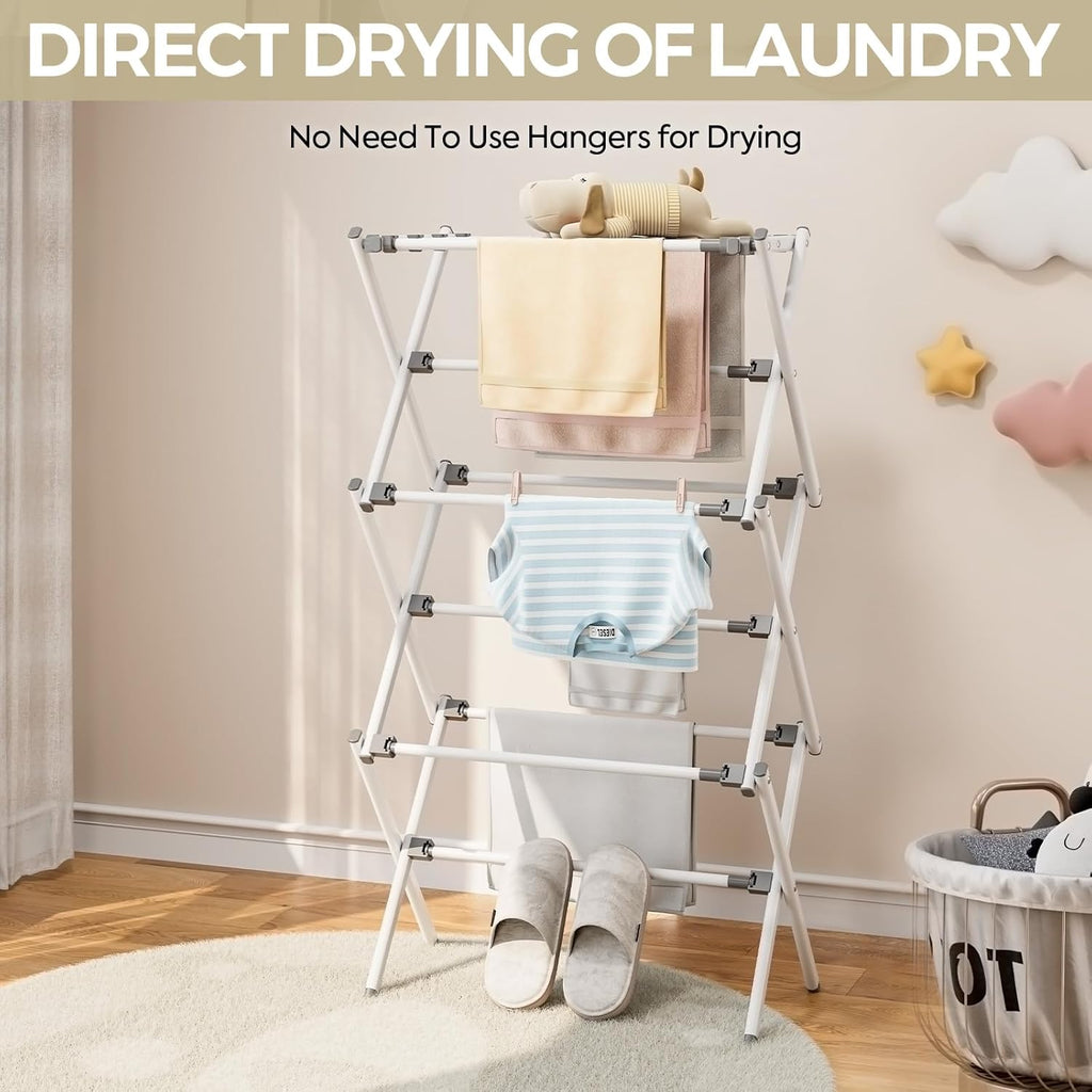 APEXCHASER Extra Large Clothes Drying Rack, 14.57" D × 44.88" H