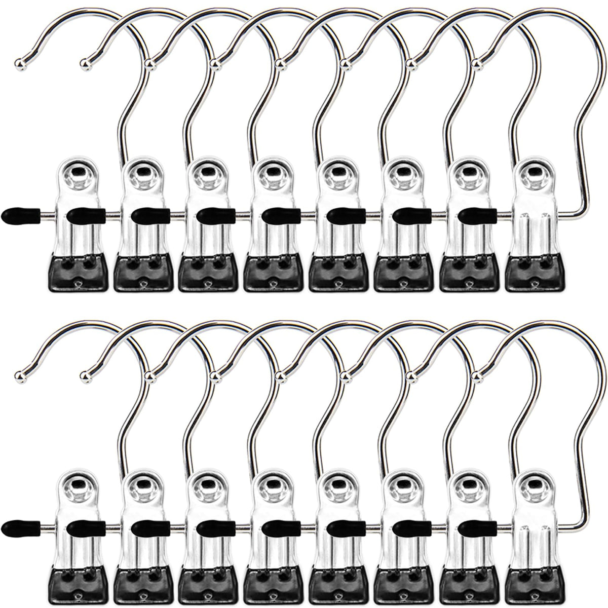 Laundry Hooks Hanging Clips Clothes Pins Closet Hanger Organizer Clamps Socks Towel Clips Heavy Duty Clothespins Bulk Hanger Clips for Closet Travel Pants Socks Handbags, 30 Pack