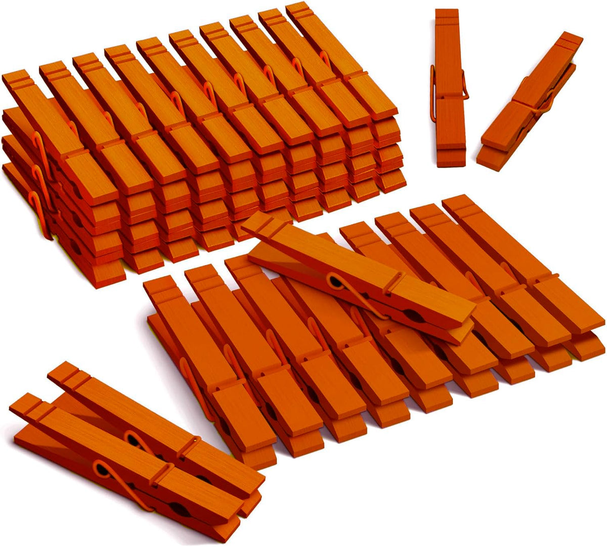 3.5 Inch 50 Pack Colored Wooden Clothespins for Classroom, Craft, Hanging Clothes, Rust Resistant