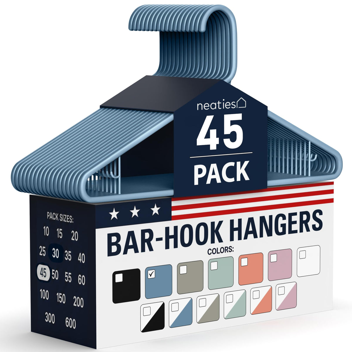 Plastic Hangers 30 Pack – Made in the USA – 6lb Capacity Standard Clothes Hangers with Strap Hooks for Dresses, Lingerie, Shirts, Pants, and Jackets – White