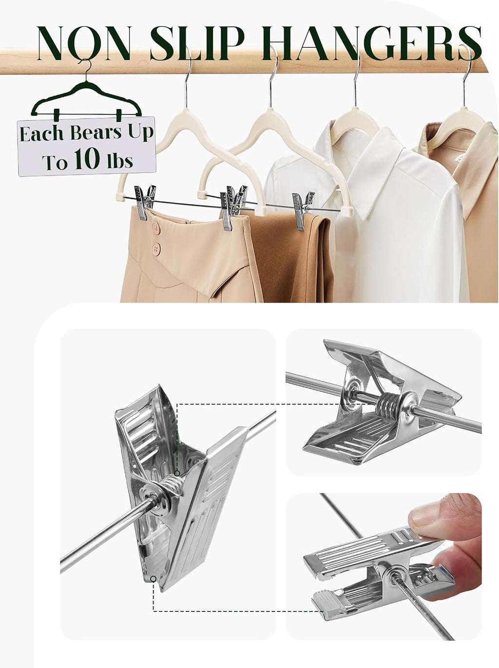 Cozymood Velvet Skirt Hangers - Pack of 24 - Velvet Hangers with Clips