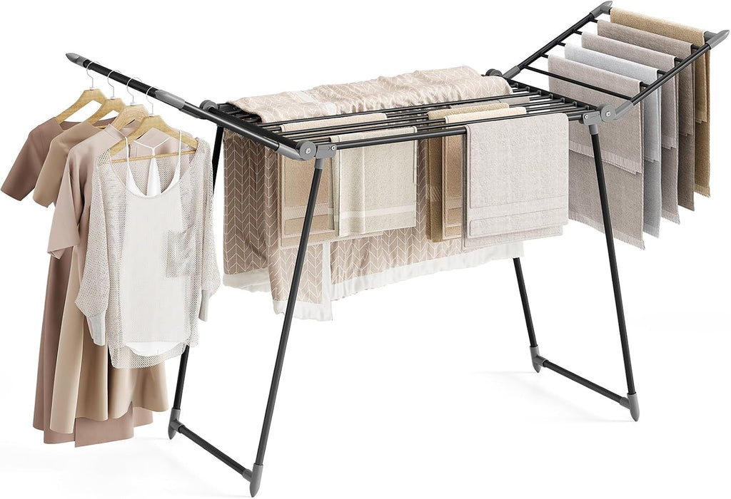 APEXCHASER Clothes Drying Rack, Large Capacity Drying Rack, 69" L, Black