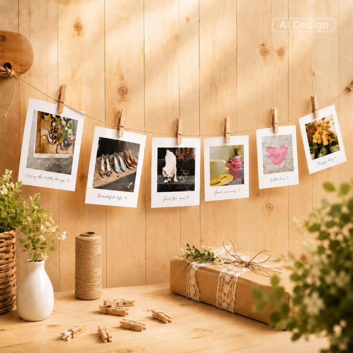 jijAcraft 1.4 Inch Mini Clothes Pins - 100Pcs Wooden Clothespins for Photo