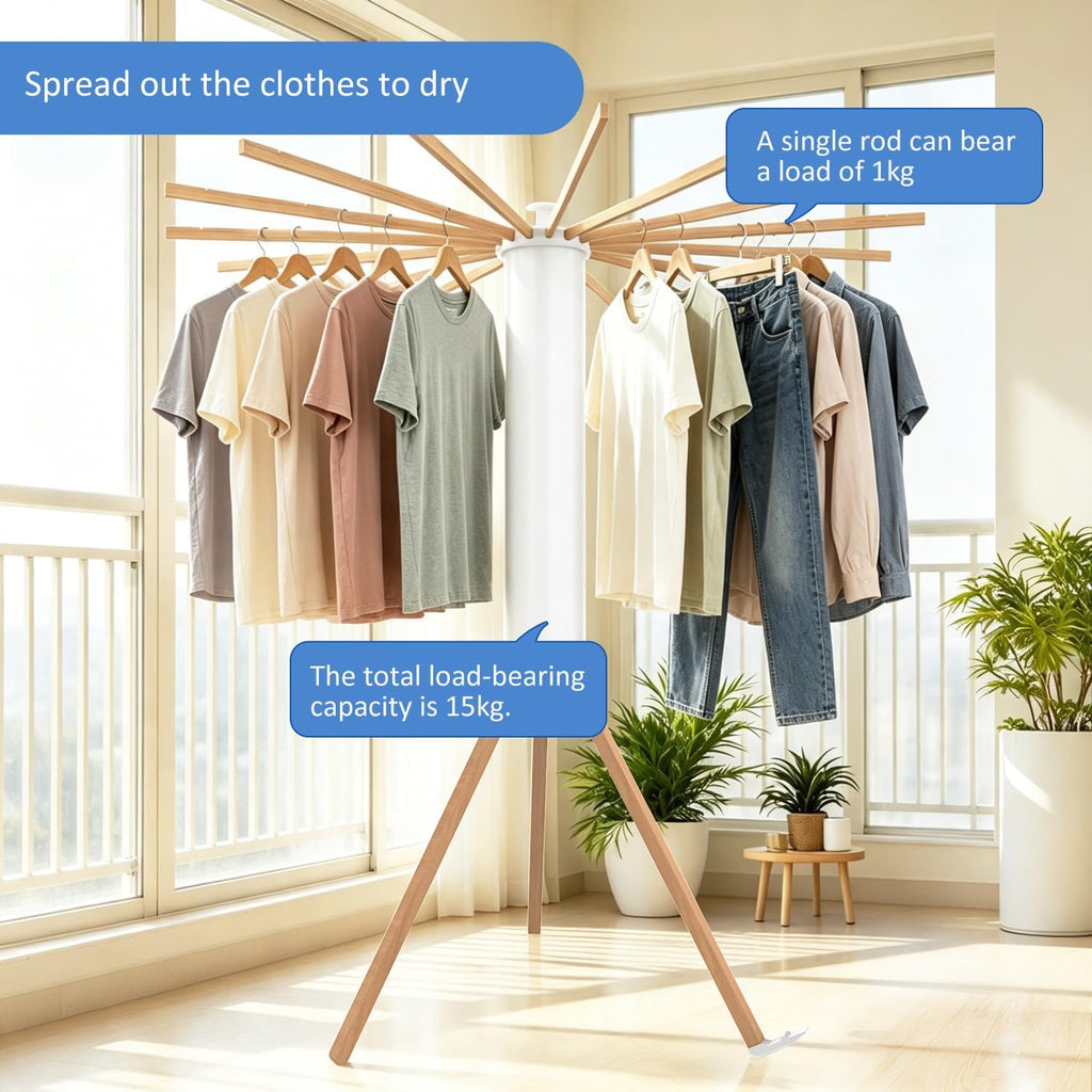 Tripod Foldable Clothes Rack,Garment Rack Portable with Collapsible Design