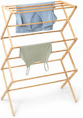 Honey-Can-Do Collapsible Bamboo Drying Rack – Sturdy & Foldable Laundry Drying Rack, Space-Saving & Portable Clothes Rack for Air-Drying Clothes, Towels, Blankets & Delicates, Indoor & Outdoor Use.