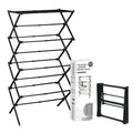 ZOES HOMEWARE 4-Tier Clothes Drying Rack, 4ft High Foldable Drying Rack Clothing for Indoor & Outdoor, Portable Collapsible Laundry Dryer for Laundry Room and Apartment, Black 29" L x 49" H x 11.5" W