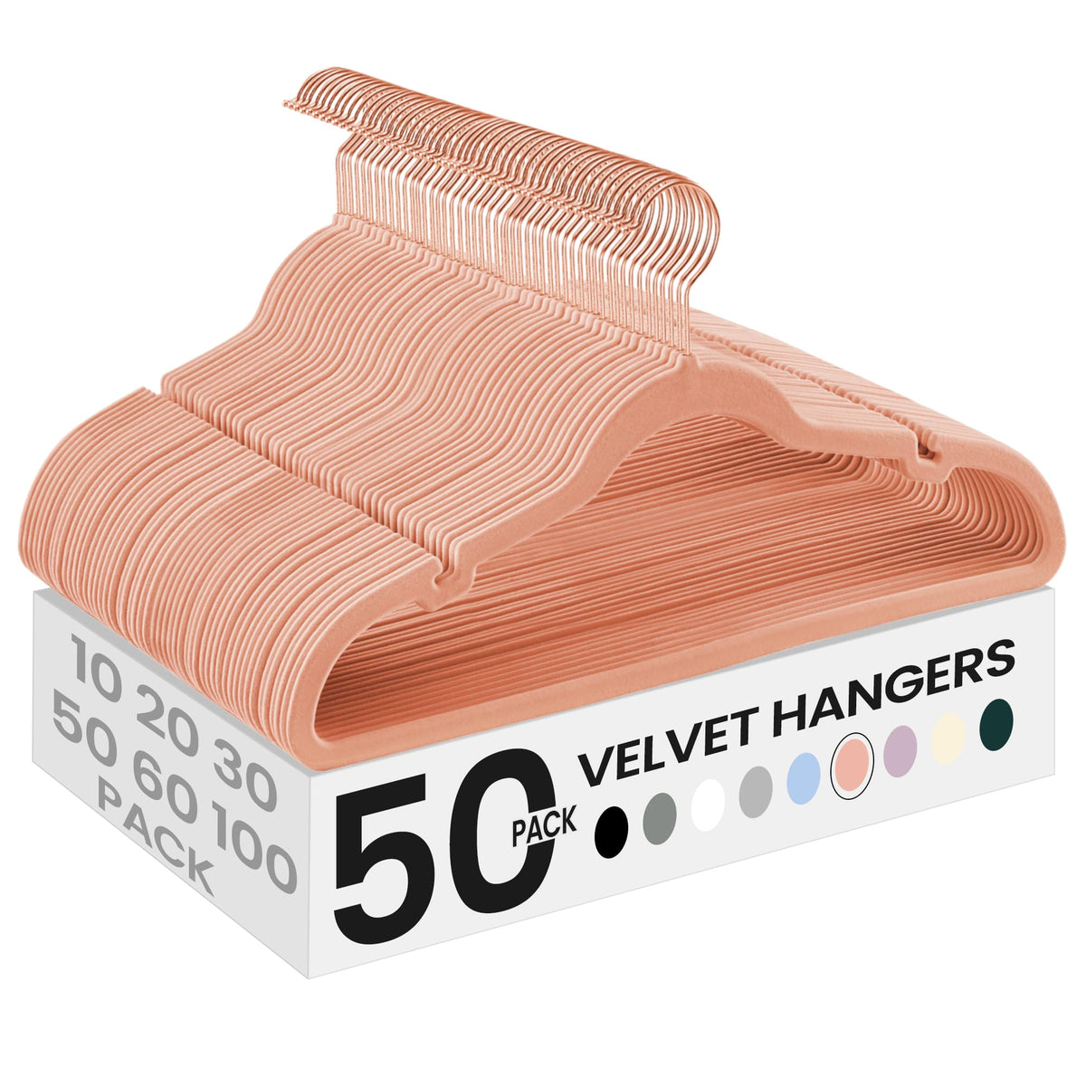 SONGMICS Velvet Hangers 50 Pack, Non-Slip Clothes Hangers, Space-Saving