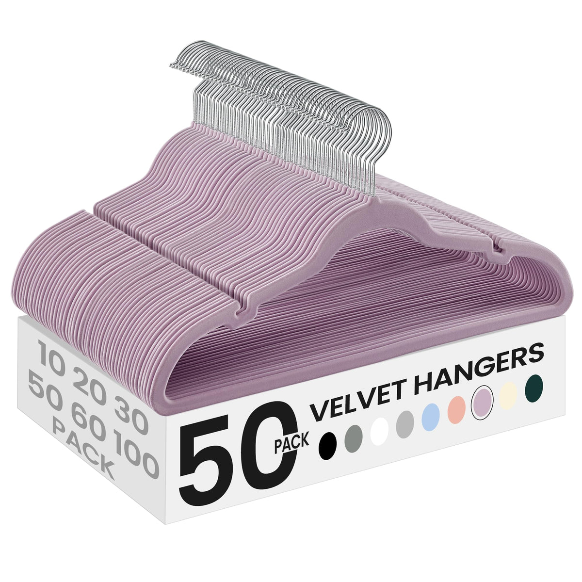 SONGMICS Velvet Hangers 50 Pack, Non-Slip Clothes Hangers, Space-Saving