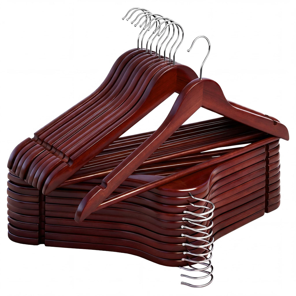 StorageWorks Wooden Coat Hangers, 20 Pack Wood Clothes Hanger for Closet
