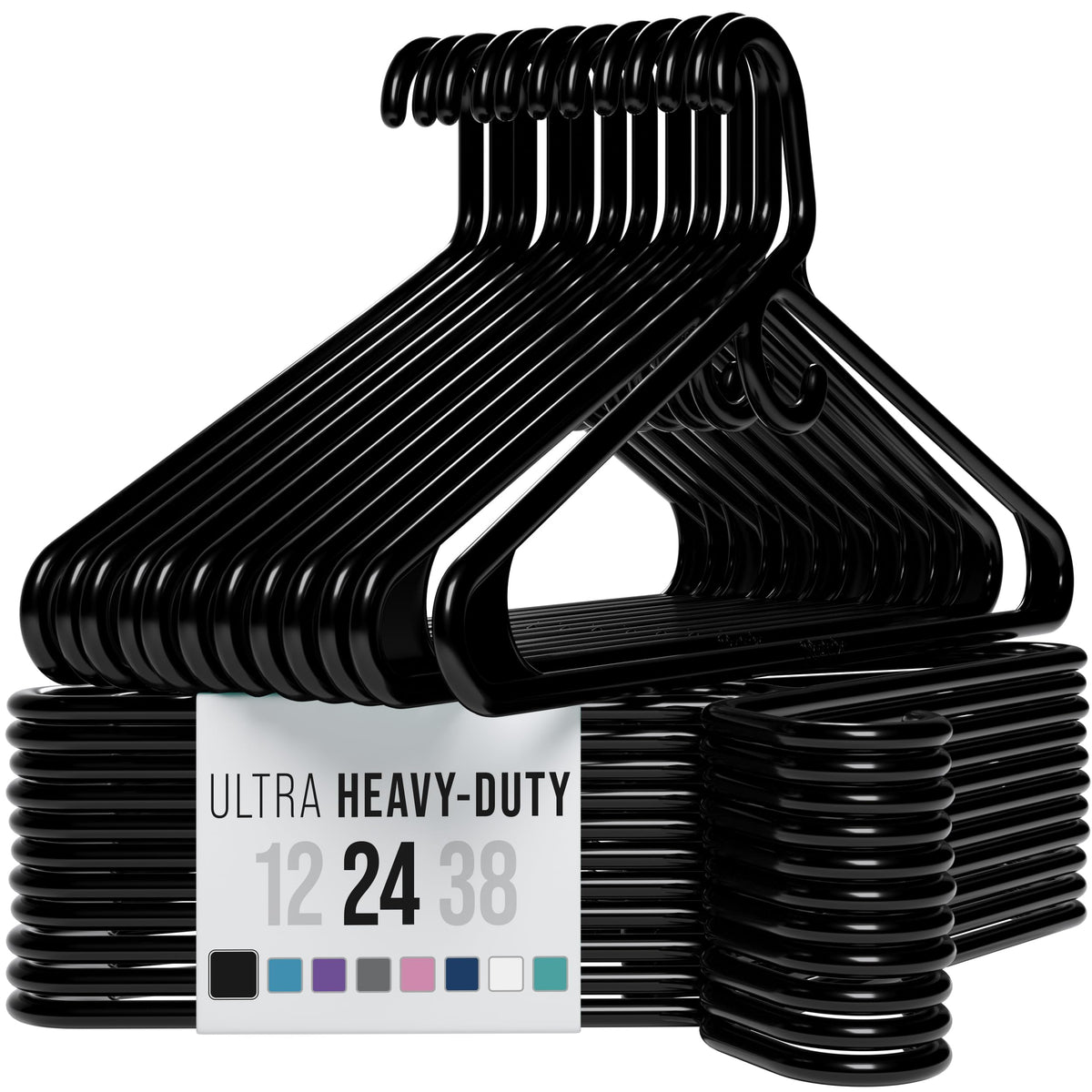NEATERIZE Thick Heavy Duty Hangers - White Plastic Clothes Hangers 12 Pack - Great for Coat Hanger, Jackets Jeans & Suit Hanger for Closet - New Apartment Essentials Percheros Ganchos para Colgar Ropa