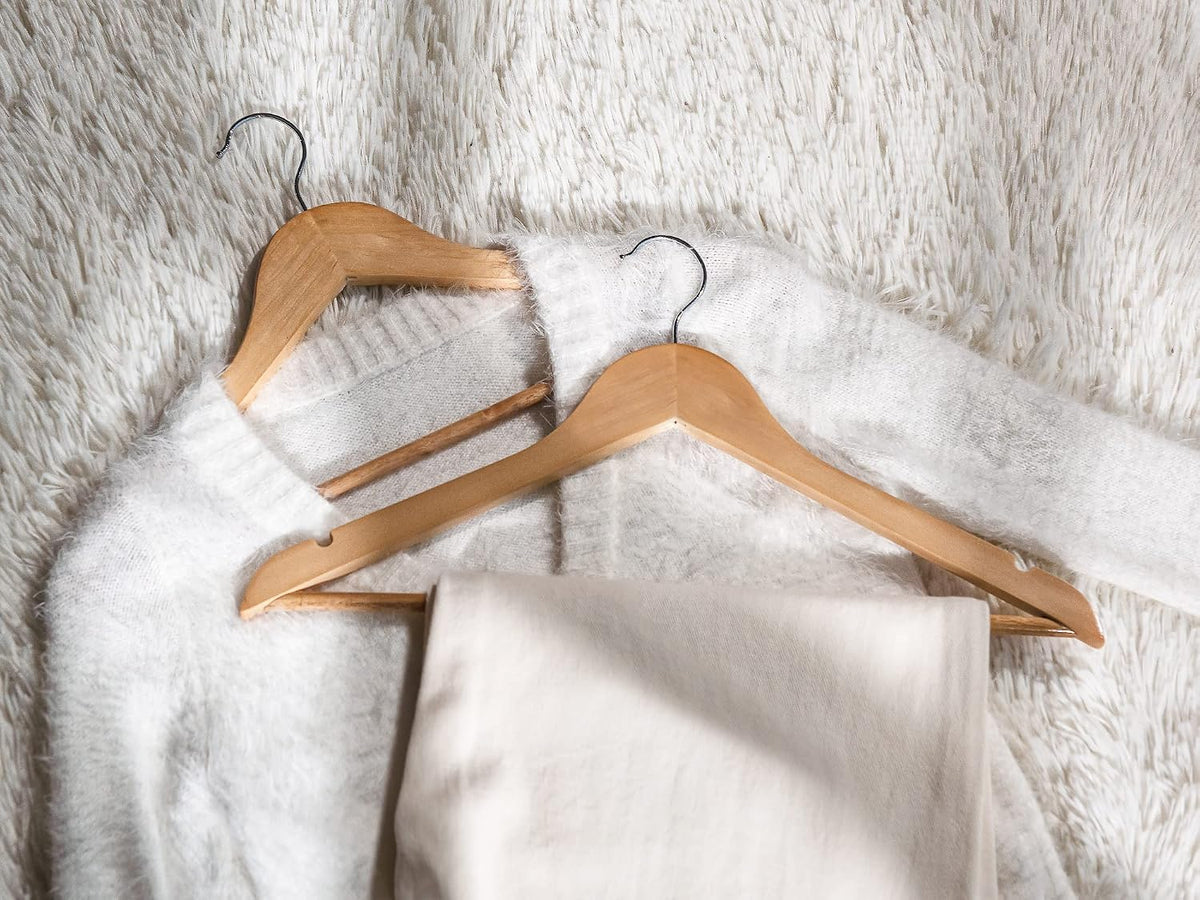 StorageWorks Wooden Coat Hangers, 20 Pack Wood Clothes Hanger for Closet